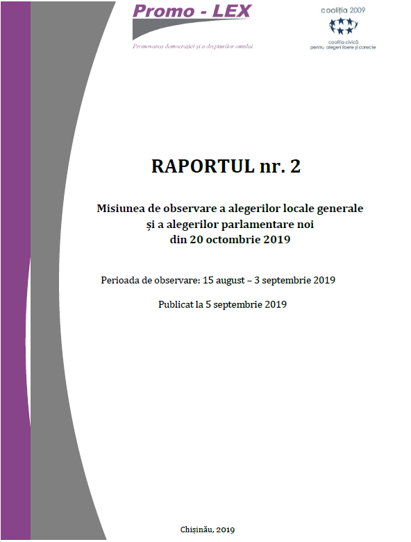 RAPORTUL nr. 2 | Misiunea de observare a alegerilor locale generale și a alegerilor parlamentare noi din 20 octombrie 2019
