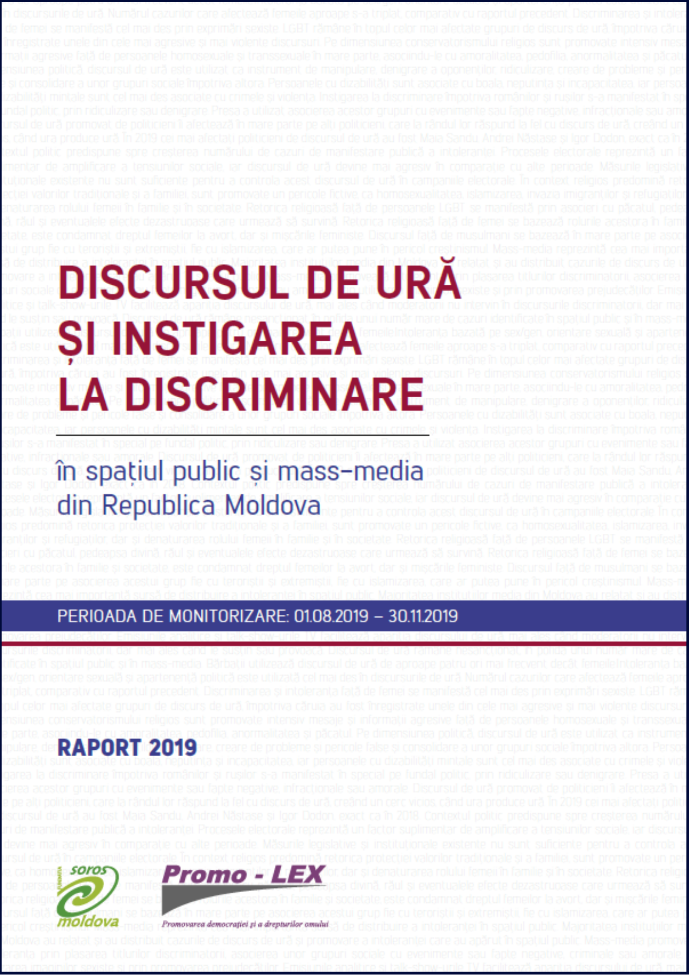 Raport | DISCURSUL DE URĂ ȘI INSTIGAREA LA DISCRIMINARE în spațiul public și mass-media din Republica Moldova 2019/2