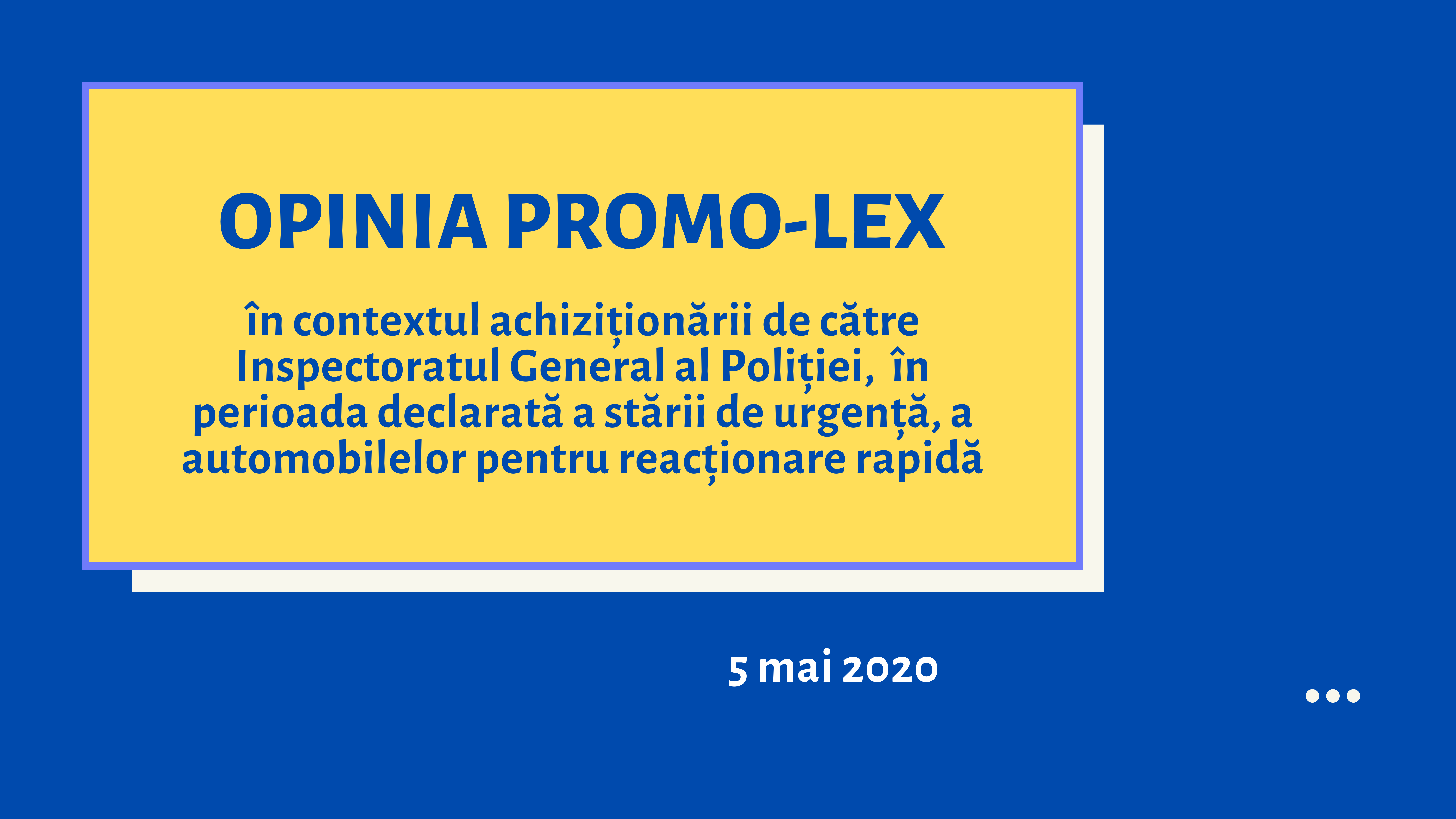 Asociația Promo-LEX: achiziția de către IGP a autospecialelor pentru reacționare rapidă, fără implementarea altor măsuri incluse în Strategia de Dezvoltare a Poliției, ar putea contribui nesemnificativ la micșorarea timpului de intervenție