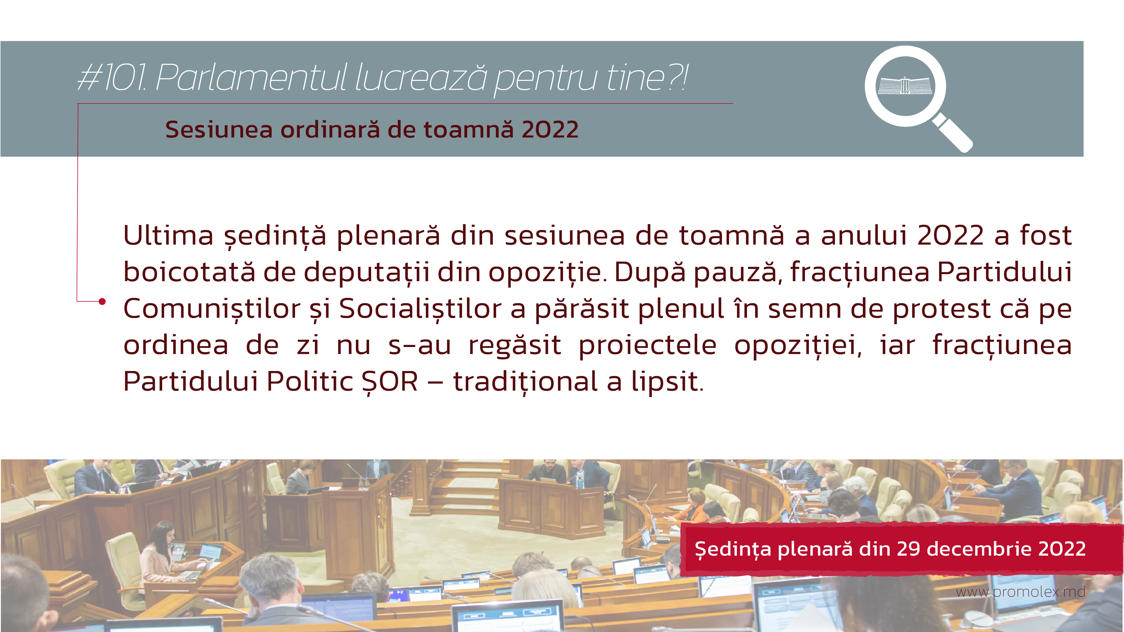 #101. Parlamentul lucrează pentru tine?! Monitorizarea civică a ședinței plenare din 29 decembrie 2022