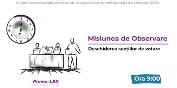 Misiunea Promo-LEX de Observare a alegerilor prezidențiale și referendumului constituțional din 20 octombrie (3 noiembrie) 2024: Deschiderea secțiilor de votare