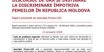 RAPORT ALTERNATIV – Discursul de ură și instigare la discriminare împotriva femeilor în Republica Moldova