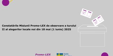 Constatările Misiunii Promo-LEX de observare a turului doi al alegerilor locale noi din 18 mai (1 iunie) 2025