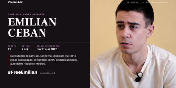 REPEATED PETITION AND PUBLIC APPEAL on the urgent release of Emilian Ceban, illegally detained on the left bank of the Dniester, and the immediate lifting of the ”disciplinary isolation” measure (“punishment cell” / “kartser”) imposed on him as a reprisal